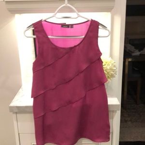 Medium purple tank with asymmetrical ruffles